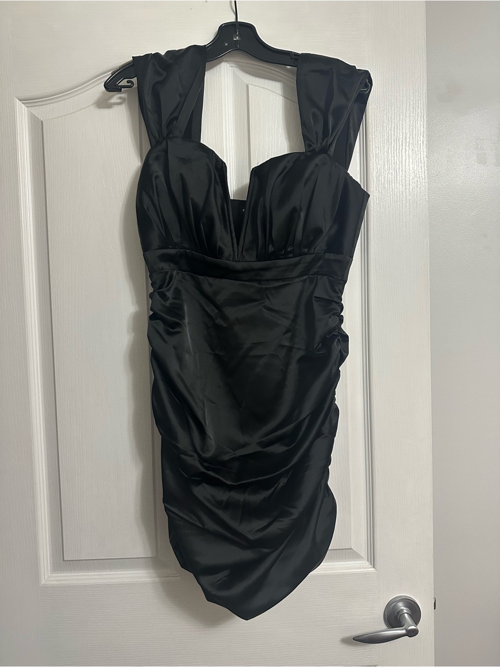 Classic Black Satin Cocktail Dress